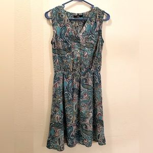 (S) Vintage Zolla Blue/Turquoise Sleeveless Dress Midi